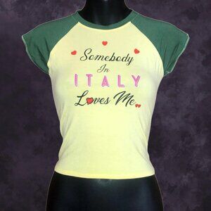 O-Mighty Somebody in Italy Loves Me Crop Top